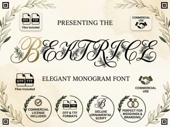 Beatrice: Crafting Elegance with Ornamental Script