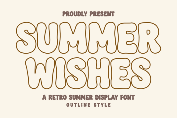 Summer Wishes Outline: A Playful Retro Font for Creative Projects